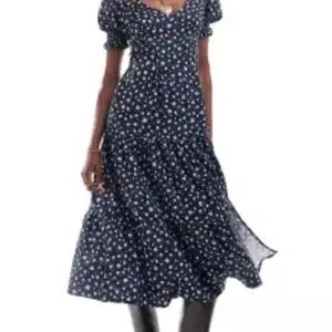 Elegant Navy Floral Dress